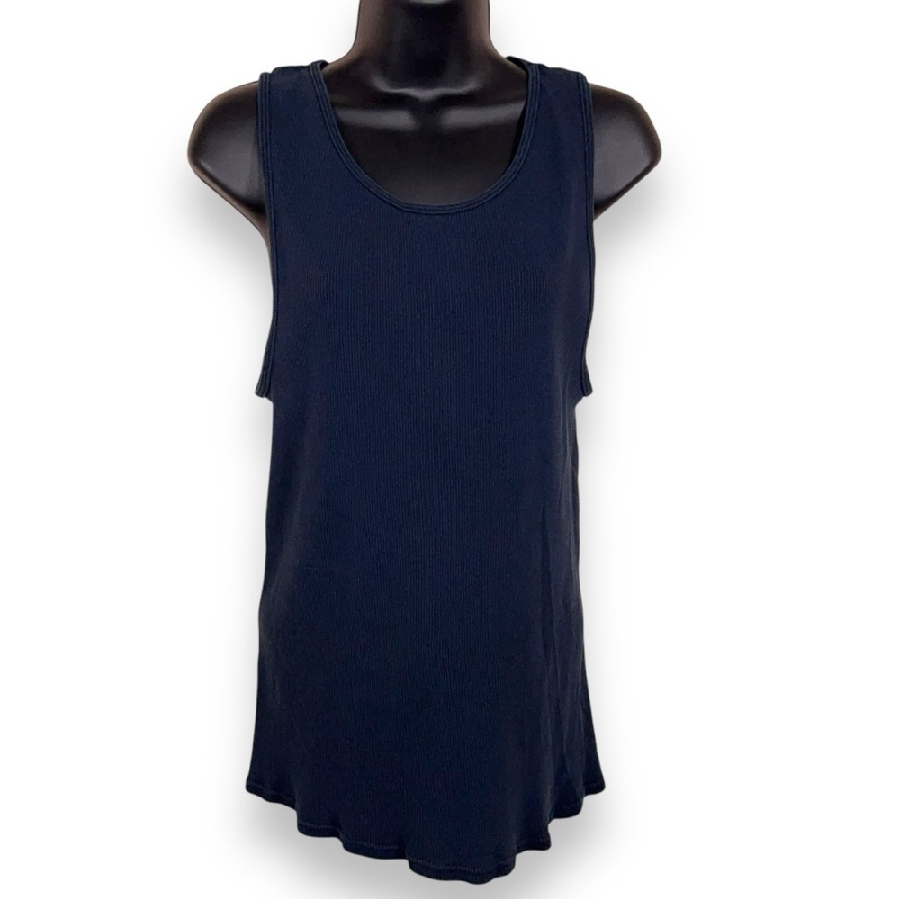 XL Vintage 90’s Era Fruit Of The Loom Dark Blue Ribbed Tank Women’s Cotton